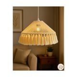livadesign7 El Yapımı Bohem Konik Şekilli Şapka Makrome Avize / Salon , Oturma Odası , Ofis , Yatak Odası
