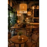 Livadesign7 El Yapımı Püsküllü Rafya Bohem Avize - Kafe, Balkon, Hol, Salon Sarkıt Avize - Kahverengi - Bej