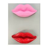 LivadoHome Büyük Dudak Pembe Dekoratif Duvar Heykeli 55 x 23 cm