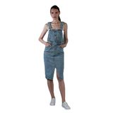 Livanomi Kadın Gündelik Elbise Jean Midi Boy Salopet Elbise