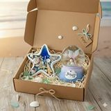 Livava Deniz Yıldızı Mum Ve Deniz Kızı Kar Küresi Temalı El Yapımı Jel Wax Okyanus Kokulu Dekoratif Mum Çok Renkli