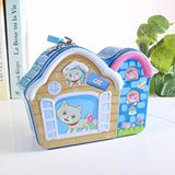 Livava Kedi Evi Çantalı Ve Kilitli Metal Kumbara, 18x14 - Sarı