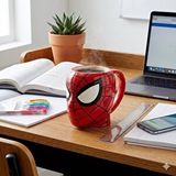 Livava Spider Man Maske Tasarım Seramik Kupa, 3D Özel Form Örümcek Adam Bardak Kırmızı