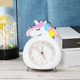 Livava Unicorn Çalar Saat Çocuk Odası Dekoratif Masa Saati – Sevimli Unicorn Saat Sessiz Akar. Işıklı Beyaz