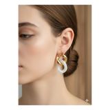 livaz accessories Çelik Kadın Akrilik Oval Halka Küpe