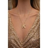 livaz accessories Çelik Kadın Zirkon Taşlı K Harfli Balon Kolye