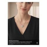 livaz accessories Çelik Kadın Zirkon Taşlı M Harfli Balon Kolye