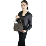 Live Bag World Lv Şallı Kadın Omuz Çantası - Koyu Kahve