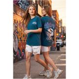 LİVE SPORT Kadın Ön Logo ve Sırt Baskılı %100 Pamuklu Oversize Tunik-Tişört