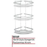 Livea Lıvea 18*18 Üçlü Dalga Süngerlik Paslanmaz KROM-50169
