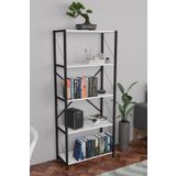Livenza Fd Metal Kitaplık 5 Raflı Çok Amaçlı Dosya Kitap Rafı Ofis Salon Raf 150 Cm Beyaz