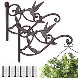 Livfodrm Çiçek tutucu, duvar, metal, antik bitki kancası, çiçek saksısı için, iç/dış mekan, bitkiler için, asılı çiçek tutucu, fener için bahçe kancası, 2'li paket