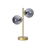 Livi Modern Tasarım Dizayn Eskitme Renk Metal Füme Camlı Abajur Gece Lambası Masa Lambası 2 li