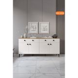 Livia Konsol 180 Cm Aytaşı Ceviz 4 Kapaklı 2 Çekmeceli Modern Konsol Aytaşı