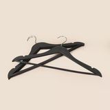 Living Ahşap Görünümlü 3'Lü Plastik Askı - Antrasit - 43X23 Cm