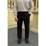 Livio Ferri Erkek Kumaş Baggy Kalıp Pileli Pantolon - Kahverengi - S