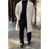Livio Ferri Erkek Regular Fit Düğmeli Cepli Kışlık Astarlı Klasik Taş Uzun Kaşe Kaban