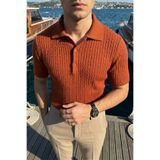 Livio Ferri Tangi Premium Pamuk Slim Fit Polo Yaka Erkek Turuncu Triko Tişört