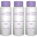 Liviton Professional Ev Tipi Liviton Professional Universal Saç Boyası Aktive %12 Oksidan Krem, Koruyucu Etkili 40 Volume 3 Adet 60 ml