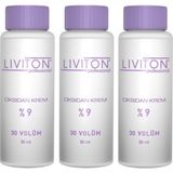 Liviton Professional Ev Tipi Universal Saç Boyası Aktive %9 Oksidan Krem 30 Volume 3 Adet