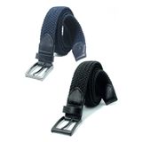 Livize 2 Adet Örgü Lastik Kemer 3,5cm - Şort Kemeri - Kot Kemeri - Kanvas Pantolon Kemeri -Siyah Yeşil
