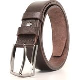 Livize Klasik Erkek Kemeri %100 Derisi 3,5 cm Tek Kat Kahverengi - 130 cm - 028-Kahverengi