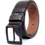 Livize Manda Derisi Siyah Tokalı Erkek Kot Kemeri 4,5 cm - 125 cm - 028-Kahverengi