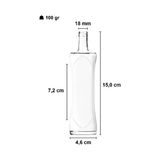 Livizmir Moda 100 ml Şeffaf Piramit Sosluk 100 cc Kapaklı Kavisli Cam Şişe 6 Adet (Gümüş (Metal))