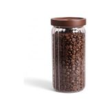 Livizmir Moda Akasya Kapaklı Çizgili Cam Kavanoz (1000ML /1 Litre) | Hava Geçirmez, Modern Fitilli Tasarım Gıda Saklama Kabı | Kahve, Çay, Kuruyemiş ve Bakliyat Kavanozu (9X20CM)