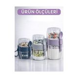 Livizmir Moda Beylini 3 Lü Set Taşınabilir Kaşık+Çatal Kapaklı Yoğurt Müsli Granola Yemek Diyet Saklama Kabı Take And Go Bardak Kahvaltı Salata Hazırla Çık