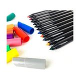 Livizmir Moda Intensity Keçeli Boyama Kalemi 12 Renk, Su Bazlı Mürekkep, 0.9mm Keçeli Kalem Ucu, Yetişkin Boyama Için Ideal - 01-Siyah