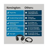 Livizmir Moda Kensington H1000 Usb-C Kulak Üstü Kulaklık, Ultra Rahat Hd Ses Kulaklığı, Mikrofon ve Kablolu Profesyonel Kulaklık, Gürültü Azaltmalı, Led'ler ve 40 mm Sürücüler, Tak ve Çalıştır (K83450WW)