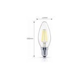 Livizmir Moda LED Mum Ampul 4W E14 2700K Dimmer Uyumlu 4'lü Paket 470 Lümen Sarı Işık Şeffaf Filament Ampul 40W Eşdeğer - Altın