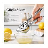 Livizmir Moda Sogud Limon Sıkacağı Paslanmaz Çelik - Manuel Narenciye Presi - Portakal Mandalina Için El Tipi Meyve Suyu Aparatı - Dayanıklı Metal Gövde - Ergonomik Tutma Saplı Mutfak Yardımcısı
