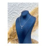 Livora Jewelry 925 Ayar Gümüş Damla Taşlı Pırlanta Montür Kadın Kolye – Özel Tasarım, Hediyelik