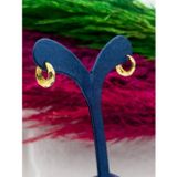 Livora Jewelry 925 Ayar Gümüş Kalemli Gold Renk Halka Modeli Zarif Kadın Küpe LVRKP58