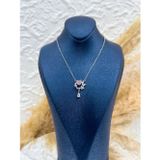 Livora Jewelry 925 Ayar Gümüş Kalp Kesim Pembe Kuvars Taşlı Damla Kadın Kolye – Zirkon Detaylı Özel Tasarım LVRTKKLY285