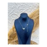 Livora Jewelry 925 Ayar Gümüş Mavi Taşlı Kelebek Figürlü Kadın Kolye