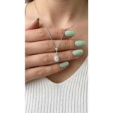 Livora Jewelry 925 Ayar Gümüş Oval Taşlı Özel Tasarım Trend Kadın Kolye