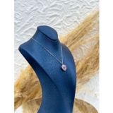 Livora Jewelry 925 Ayar Gümüş Pembe Kuvars Taşlı Kalp Romantik Kadın Kolye LVRTKKLY258