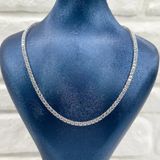 Livora Jewelry 925 Ayar Gümüş Pırlanta Montür Zirkon Taşlı Su Yolu Tenis Gerdanlık 3 mm Kadın Kolye LVRTKKLY025