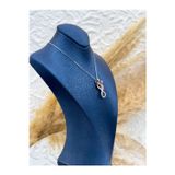 Livora Jewelry 925 Ayar Gümüş Rose & Beyaz Özel Tasarım Sonsuzluk Kolye – Taşlı Zarif Kadın Kolye