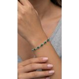 Livora Jewelry 925 Ayar Gümüş Su Yolu Modeli Zümrüt Taşlı Zarif Kadın Bileklik