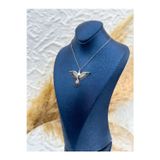 Livora Jewelry 925 Ayar Gümüş Zümrüdüanka Kuşu Figürlü Siyah Beyaz Taşlı Kadın Kolye