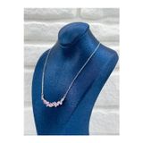 Livora Jewelry Damla Taşlı Pembe Kuvars Kadın Gümüş Kolye - Taşlı Kolye