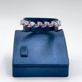 Livora Jewelry Pırlanta Montür Pembe Kuvars Gümüş Bileklik LVRBLK41