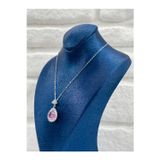 Livora Jewelry Pırlanta Montür Pembe Kuvars Taşlı Kadın Gümüş Kolye