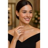 Livora Jewelry Zirkon Mekik Taşlı Gümüş Yüzük