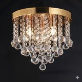 LİVORA LİGHTİNG Akasya Büyük Gold Kristal Taşlı Salon Avizesi