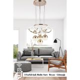 Livora Lıghtıng Alice Modern Gold 4 Toplu Kelebek Taşlı Kumandalı Led Avize